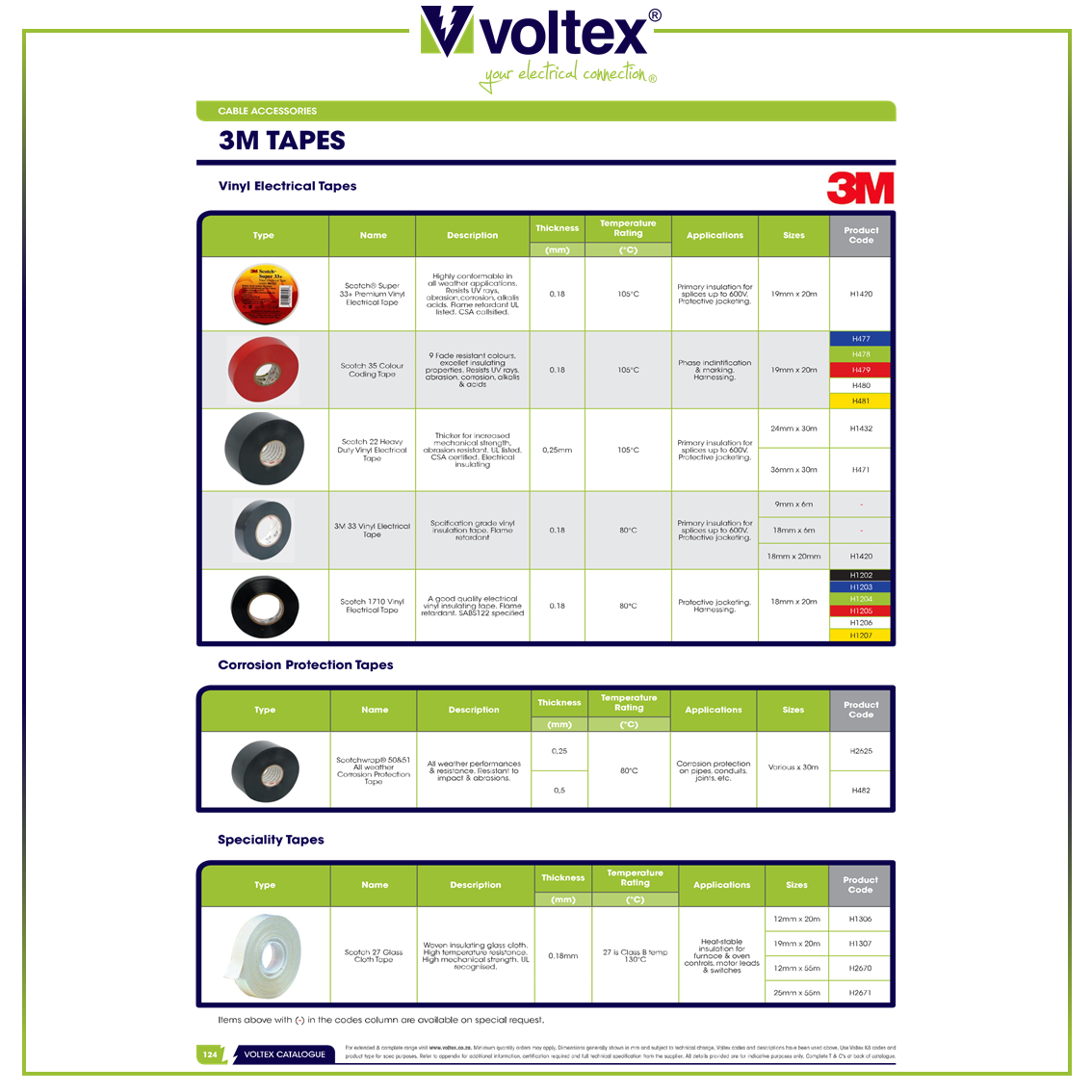VOLTEX - 3M-TAPES Catalogue