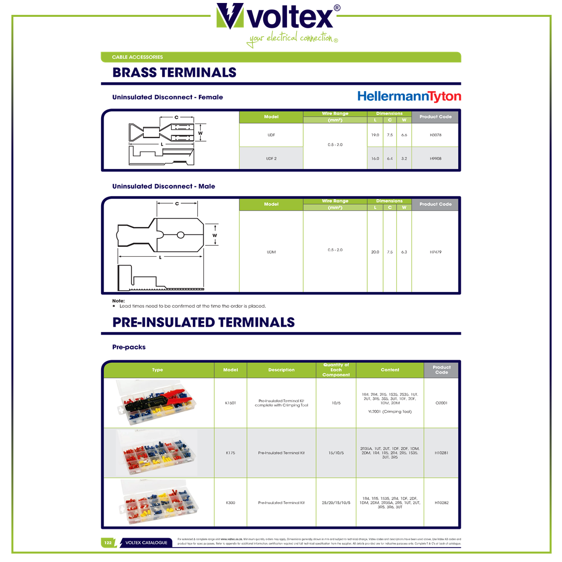VOLTEX - Brass Terminals Catalogue