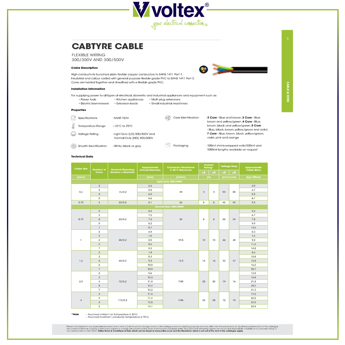 VOLTEX - Cabtyre Cable Catalogue