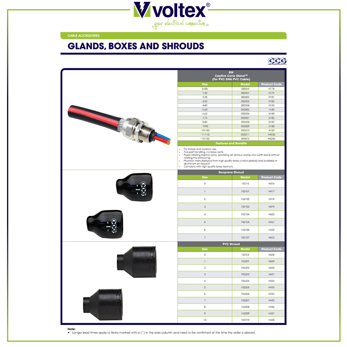 VOLTEX - Glands, boxes, shrouds Catalogue