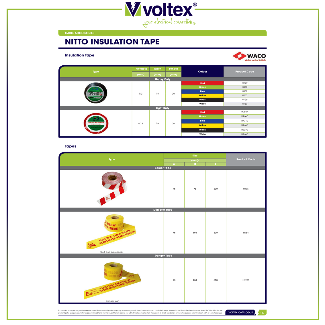 VOLTEX - Nitto Insulation Tape Catalogue