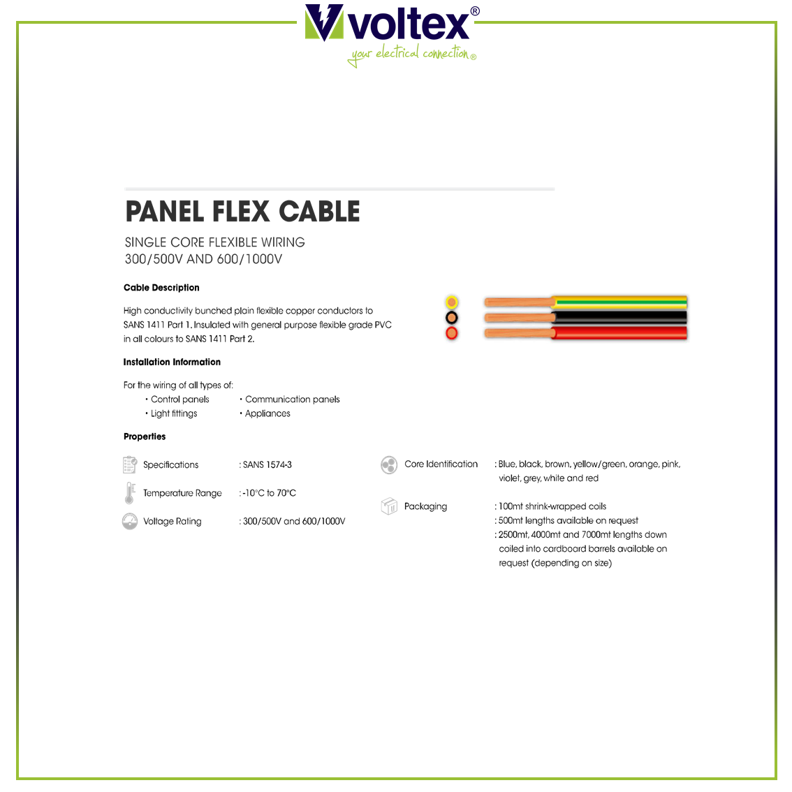 VOLTEX - Panel Flex Cable Catalogue