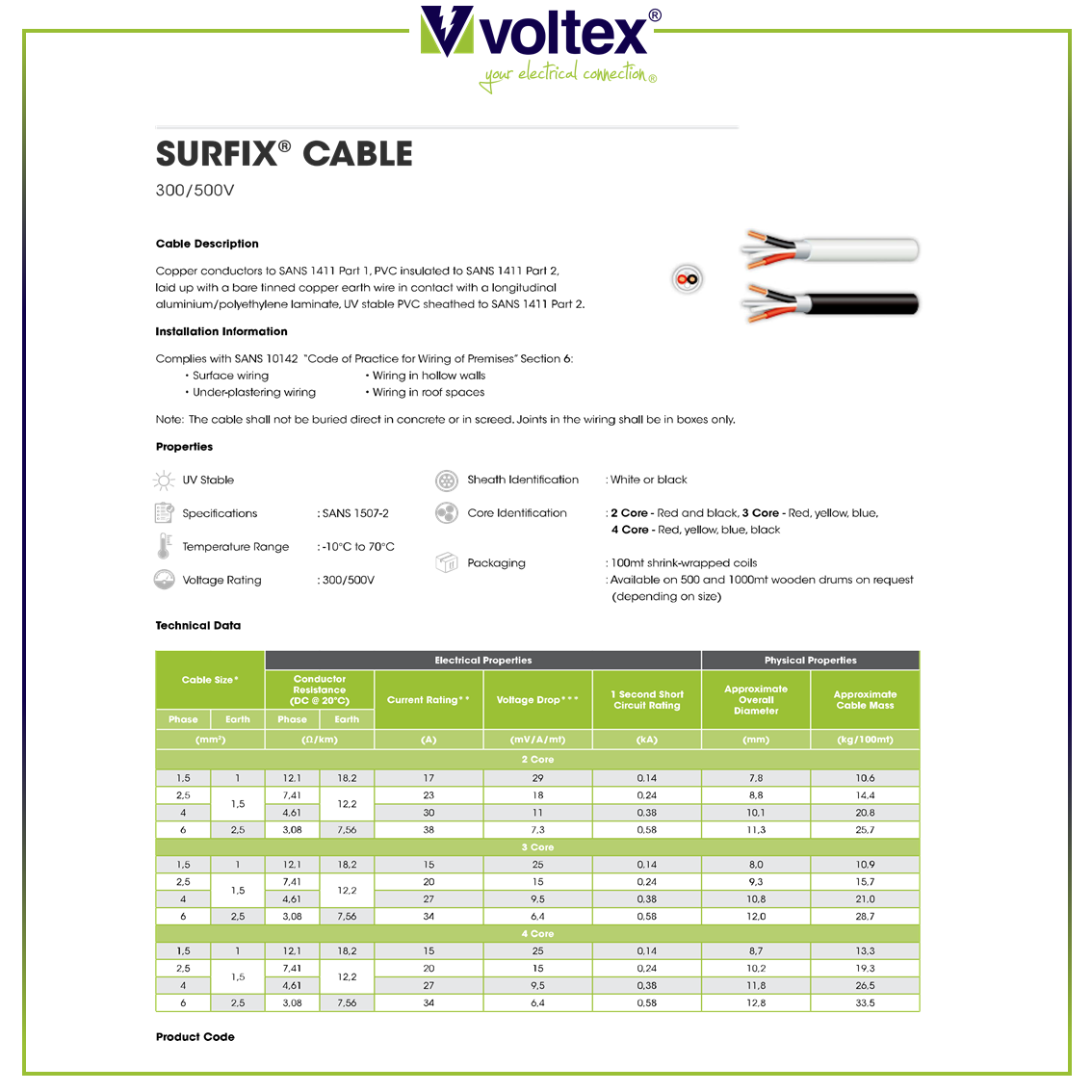 VOLTEX - Surfix Cable Catalogue