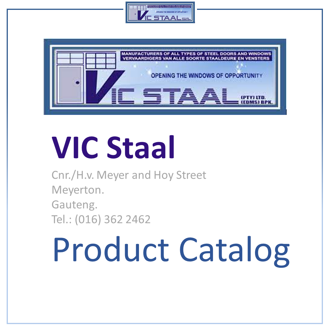 VIC STAAL - Product Catalogue Catalogue