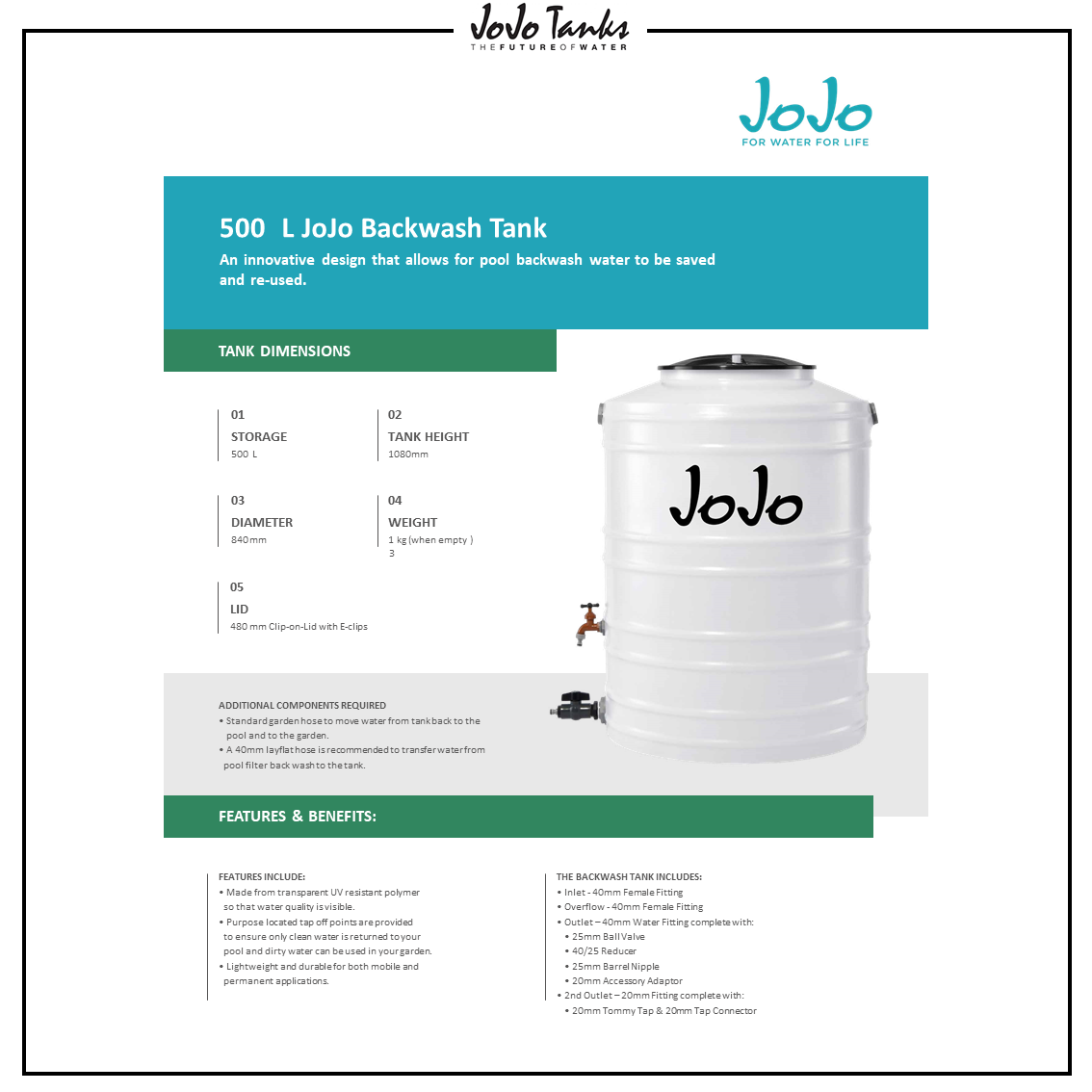 JOJO - Leaflet-Pool-Backwash-Tank Catalogue