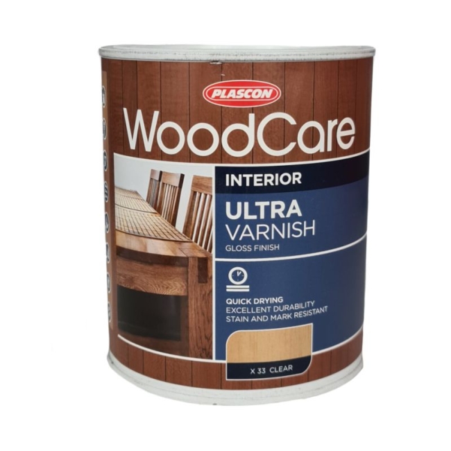 Plascon Woodcare Ultra Varnish Gloss Clear 1l Pietria