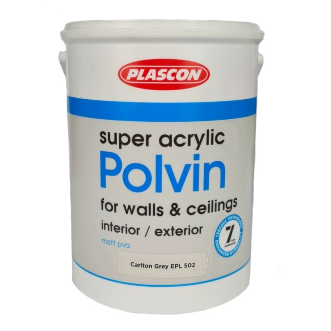 Plascon Polvin Super Acrylic Carlton Grey 5l